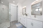 Main Bathroom with Large Shower and Dual Sinks